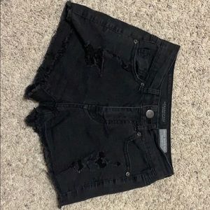 Aeropostale black ripped jean shorts- high waisted